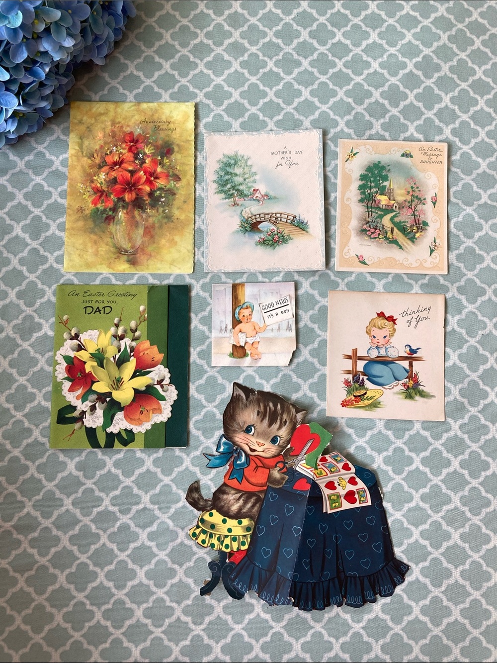 Vintage Greeting Cards 1940s-1950s Lot of 7
